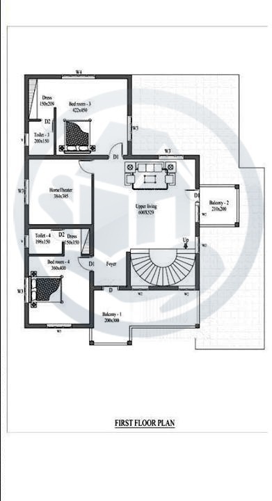 3832 Square Feet Double Floor Contemporary Home Design