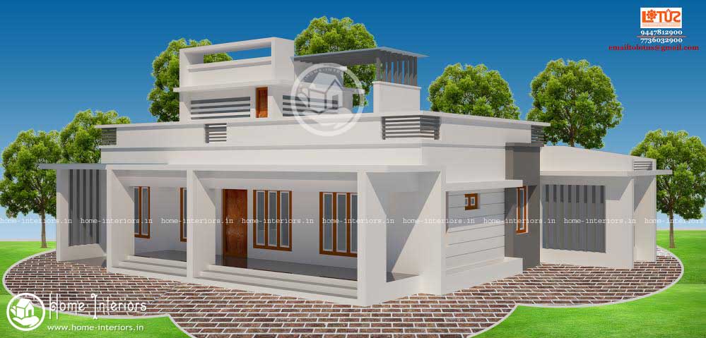 1870 Sq Ft Low Budget Single Floor Home Design