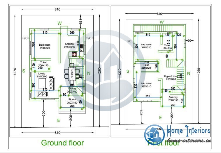 1100 Square Feet Double Floor Modern Home Design