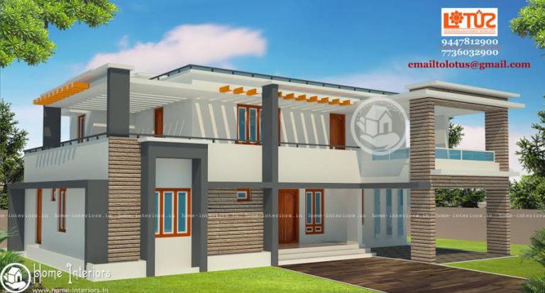 2500 Sq ft, Contemperory Home Design Suits a 7 Cent plot