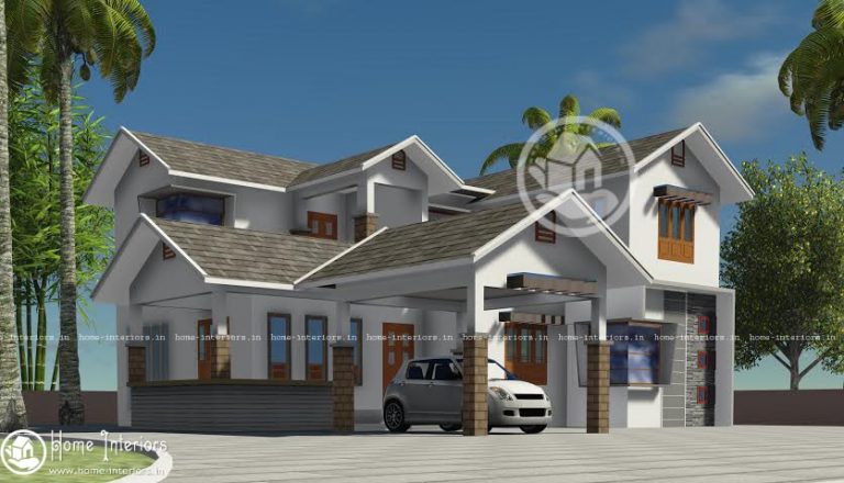2314 Sq Ft, Modern sloping roof Home Design