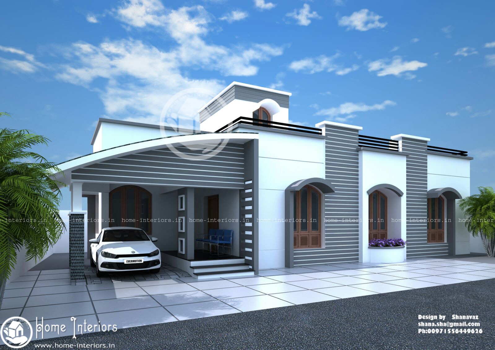 1350 Square Feet Single Floor Contemporary Home Design