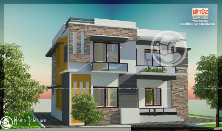 1700 Sq ft, Double floor Contemperory home design