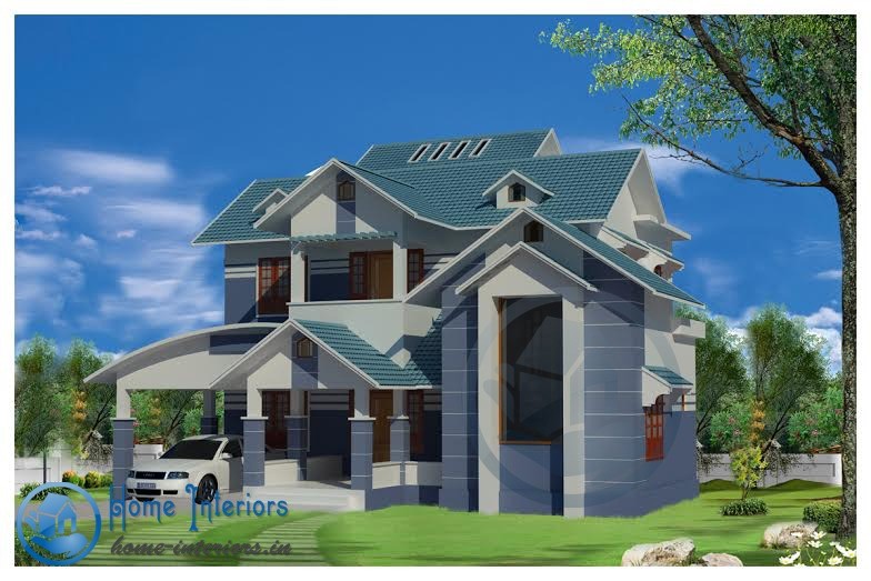 Double Floor Contemporary Home Plan 2264 Sq ft