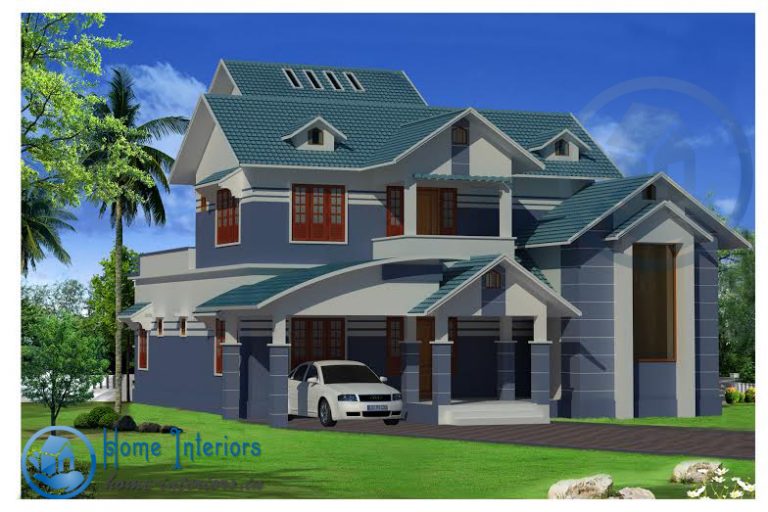 Double Floor Contemporary Home Plan 2264 Sq ft