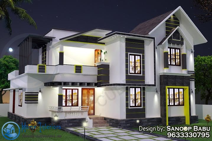 1740 Square Feet Double Floor Contemporary Home Design