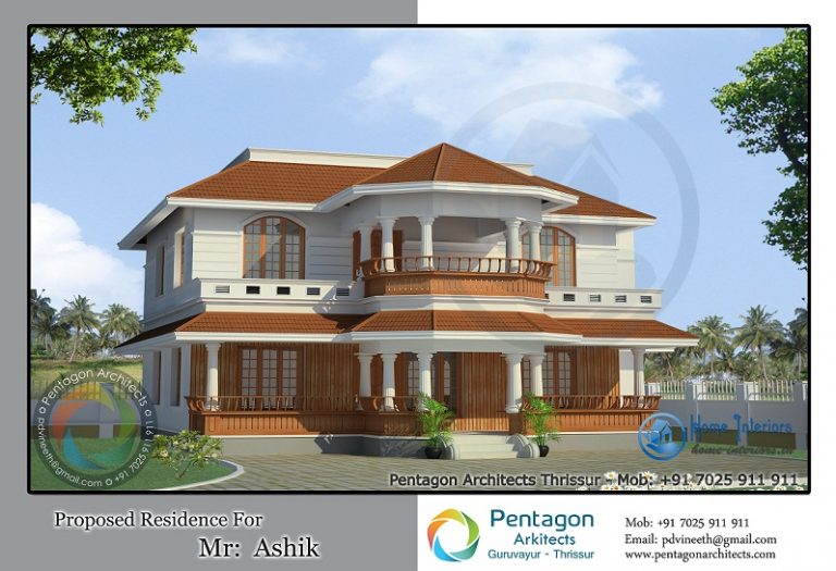 Traditional Style Double Floor Kerala Home Design