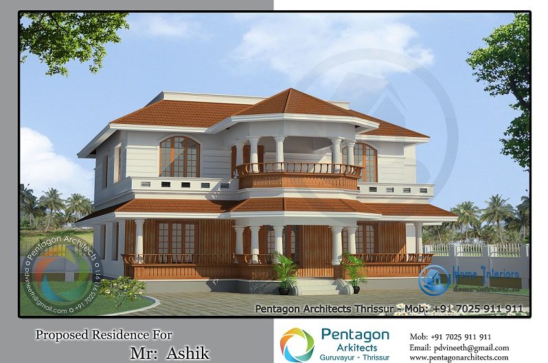Traditional Style Double Floor Kerala Home Design