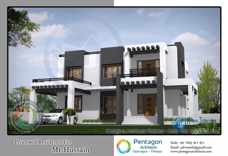 Dazzling Modern Double Floor Kerala Home Design