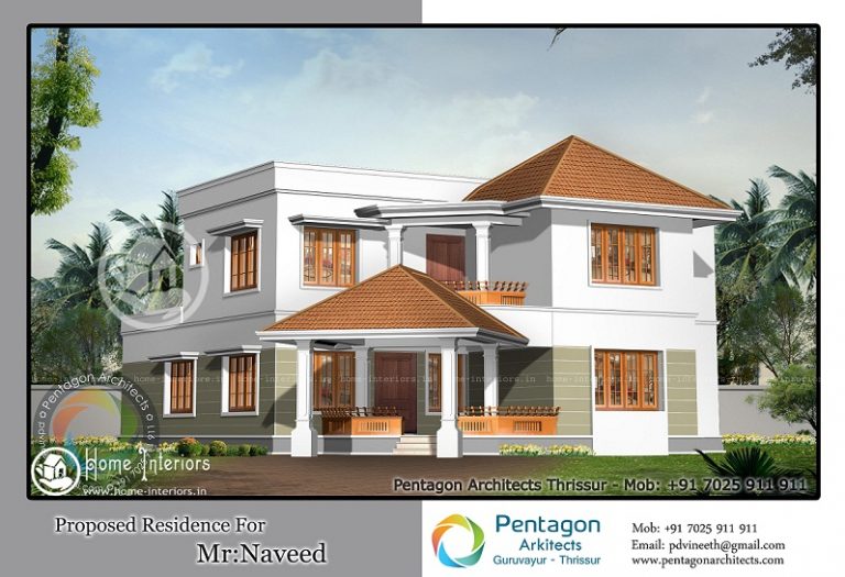 Beautiful 2676 SqFt Kerala Home Double Floor Designs