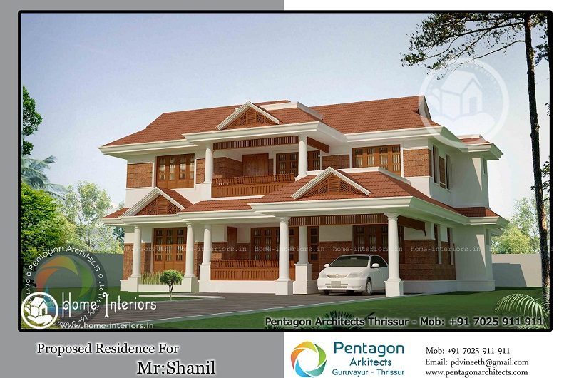 Gorgeous Traditional Double Floor Kerala Home Design