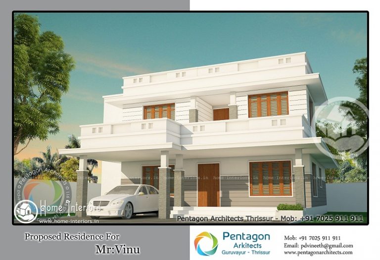 2098 Sq Ft White Contemporary Kerala Home Design