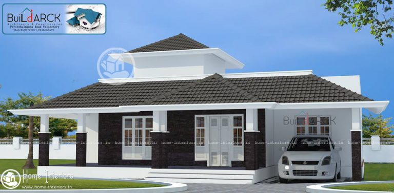 1634 Square Feet Contemporary Single Floor Home Design