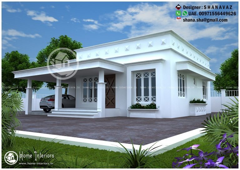 1055 Sq Ft Single Floor Contemporary Home Design