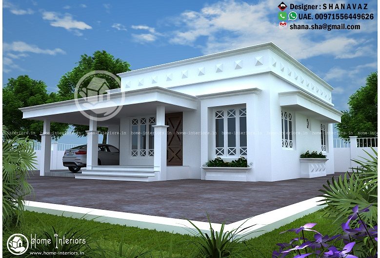 1055 Sq Ft Single Floor Contemporary Home Design