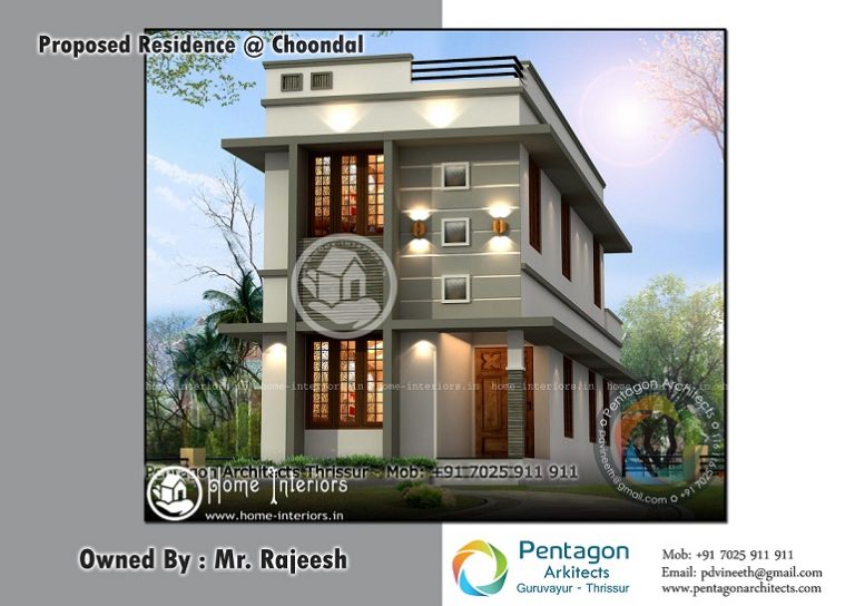 1360 Sq Ft Contemporary Double Floor Home Design