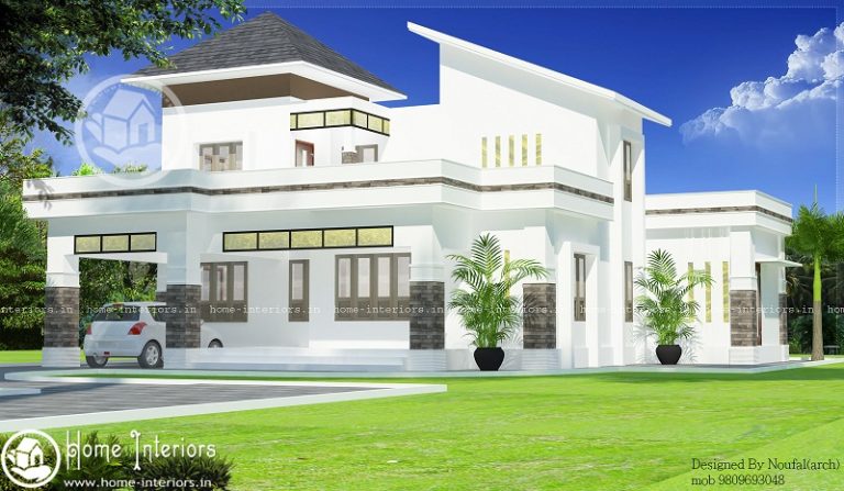 2000 Sq Ft White Contemporary 4 BHK Home Design