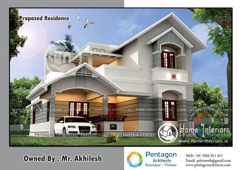 1835 Sq Ft Modern White Double Floor Home Design