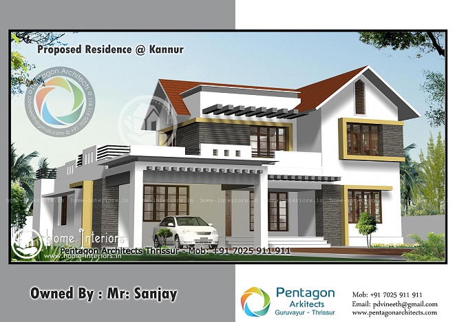 2479 Sq Ft Modern Traditional BHK Home Design