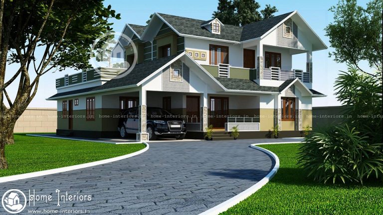 2738 Sq Ft Modern Victorian Double Floor Home Design