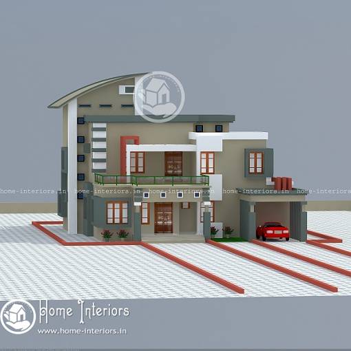 2841 Sq Ft Contemporary Double Floor Home Design