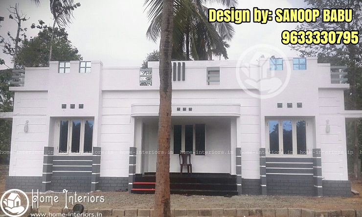 1275 Sq Ft White Contemporary Single Floor Home Design