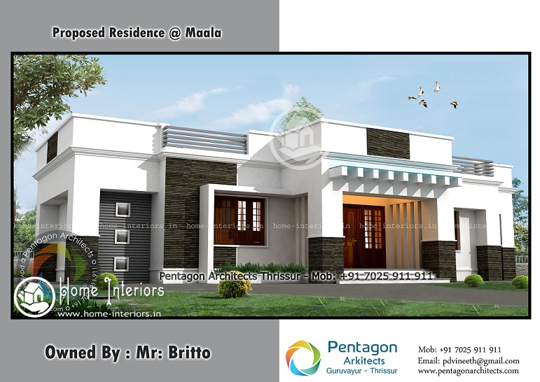 1620 Sq Ft White Contemporary 3 BHK Home Design