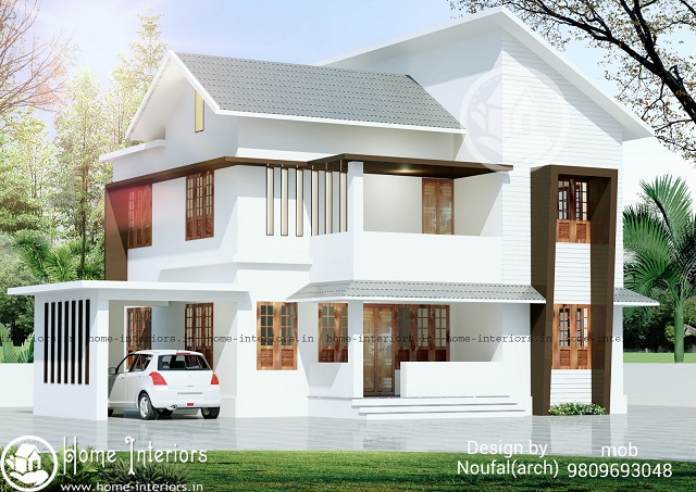 1700 Sq Ft Contemporary Double Floor 4 BHK Home Design