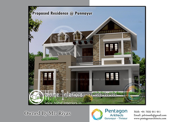 1986 Sq Ft Double Floor Contemporary Home Designs
