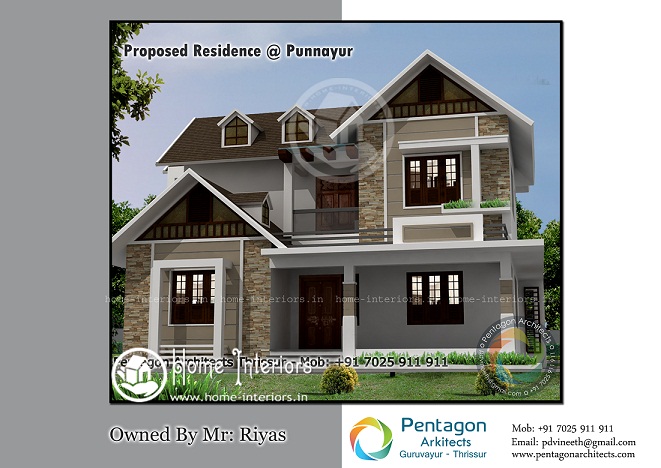 1988 Sq Ft Double Floor Contemporary Home Designs