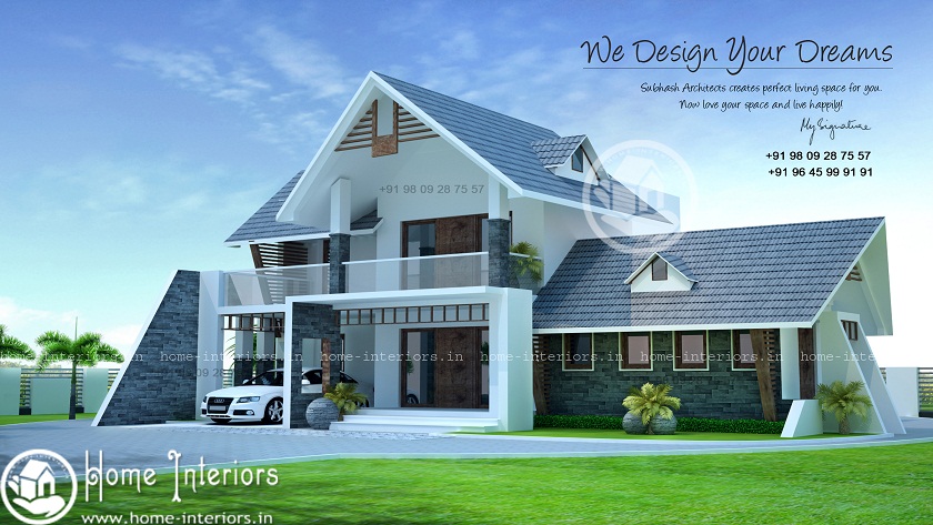 2600 Square Feet Double Floor Fusion Mix Home Design