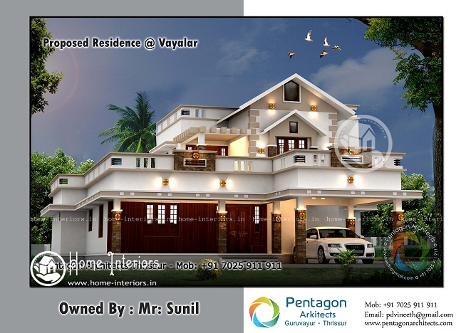 2877 Sq Ft Contemporary Double Floor Home Designs