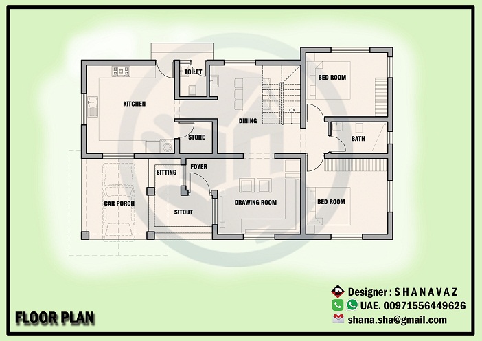 1350 Sq Ft Single Floor Contemporary Home Design