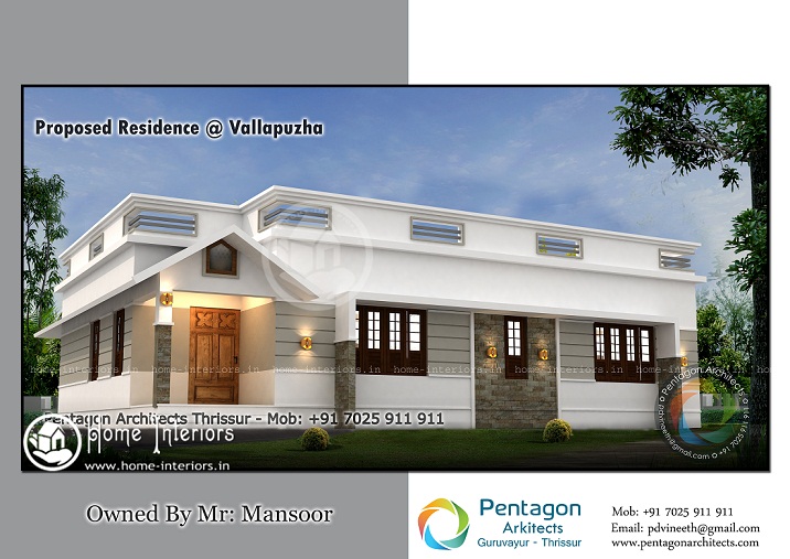 1537 Square Feet Single Floor Contemporary Home Design