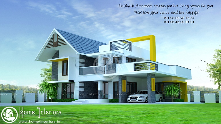 2300 Sq Ft Double Floor Fusion Contemporary Home Design