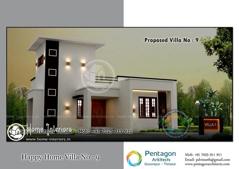 834 Sq Ft Single Floor Contemporary Villa 9 Design
