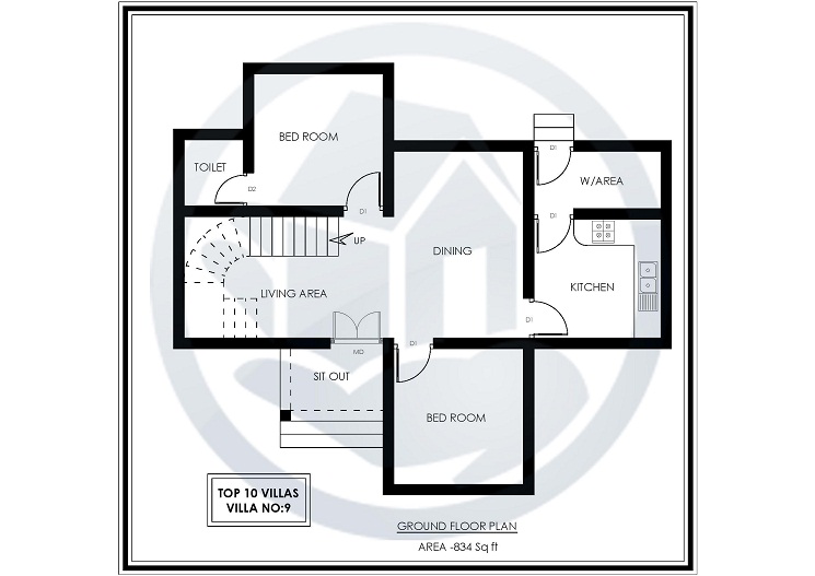 834 Sq Ft Single Floor Contemporary Villa 9 Design