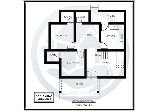 863 Sq Ft Single Floor Contemporary Villa 2 Design