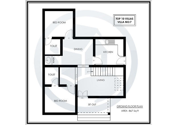 867 Sq Ft Single Floor Contemporary Villa 7 Design