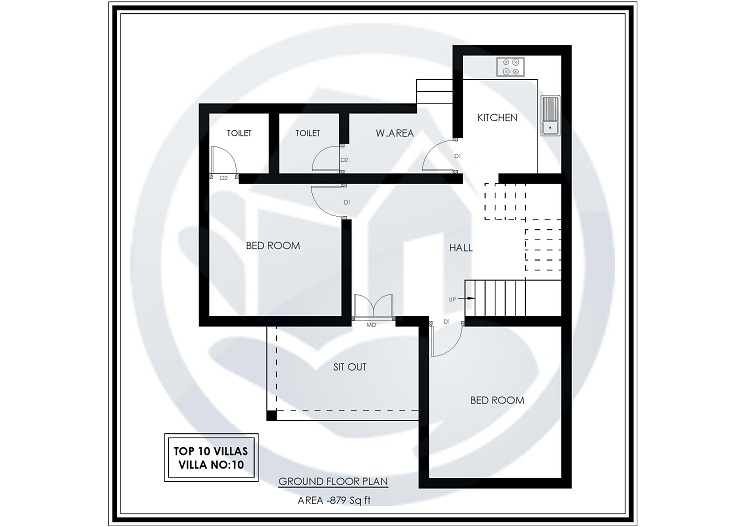 879 Sq Ft Single Floor Contemporary Villa 10 Design