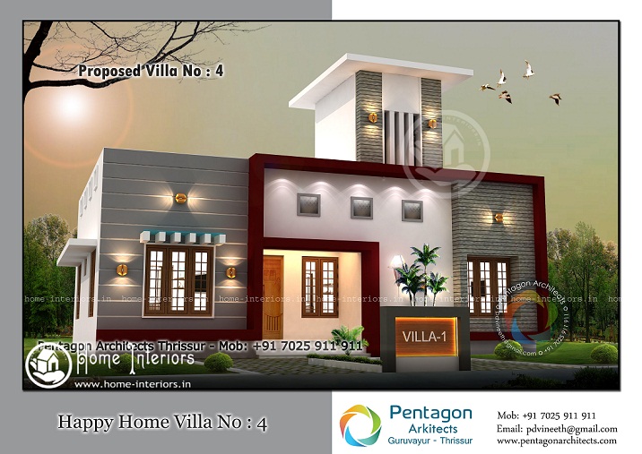 892 Sq Ft Single Floor Contemporary Villa 4 Design