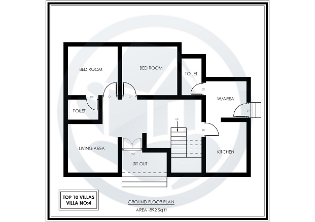892 Sq Ft Single Floor Contemporary Villa 4 Design