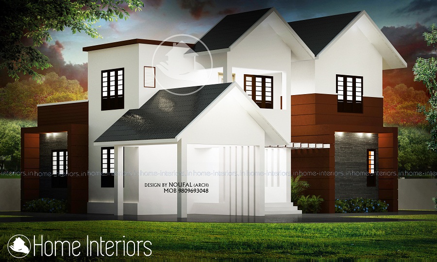 1750 Square Feet Double Floor Contemporary Home Design