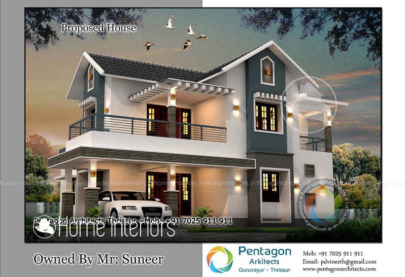 2205 Square Feet Double Floor Contemporary Home Design