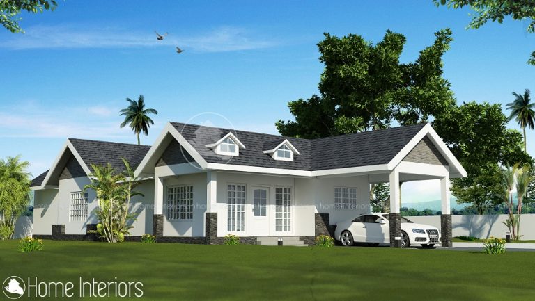 1983 Square Feet Single Floor Contemporary Home Design
