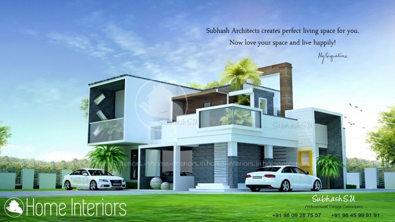2000 Square Feet Double Floor Contemporary Home Design