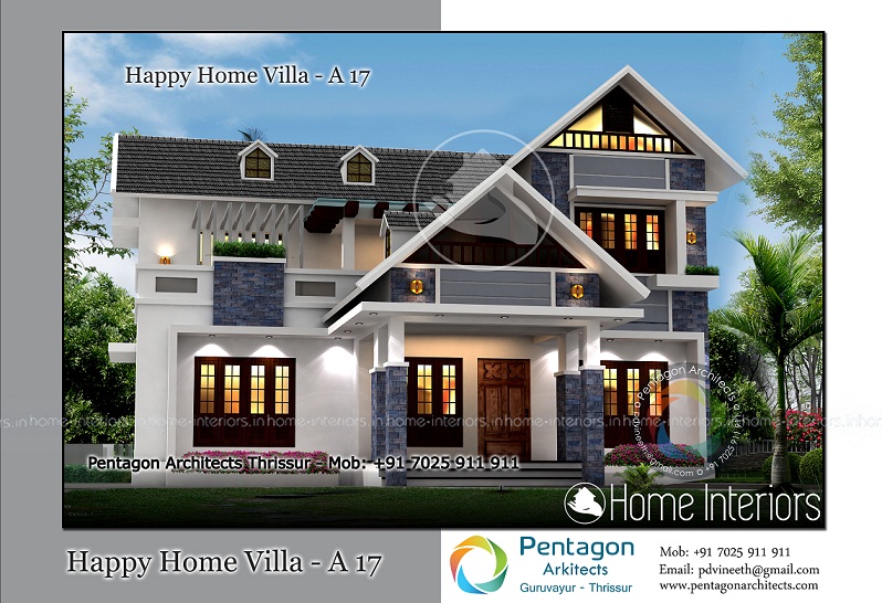 2326 Square Feet Double Floor Happy Home Villa 17 Design