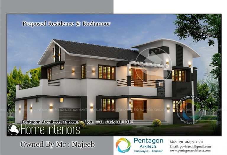 2451 Square Feet Modern Double Floor Budget Home Designs