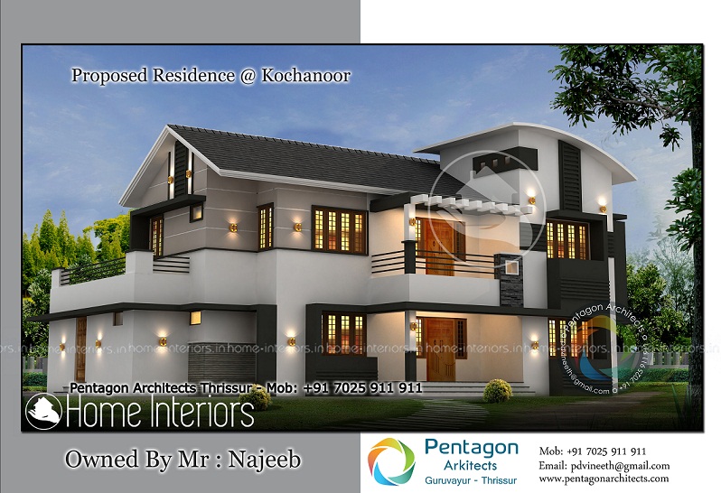 2451 Square Feet Modern Double Floor Budget Home Designs