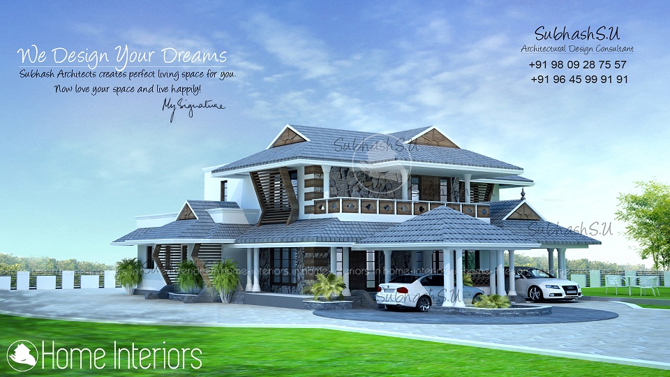 3100 Square Feet Double Floor Traditional Home Design